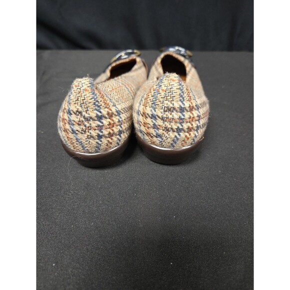 Cole Haan Nke Air Multicolor Tweed Plaid Flats Patent Leather Buckle Sz 8.5 B - Picture 4 of 6